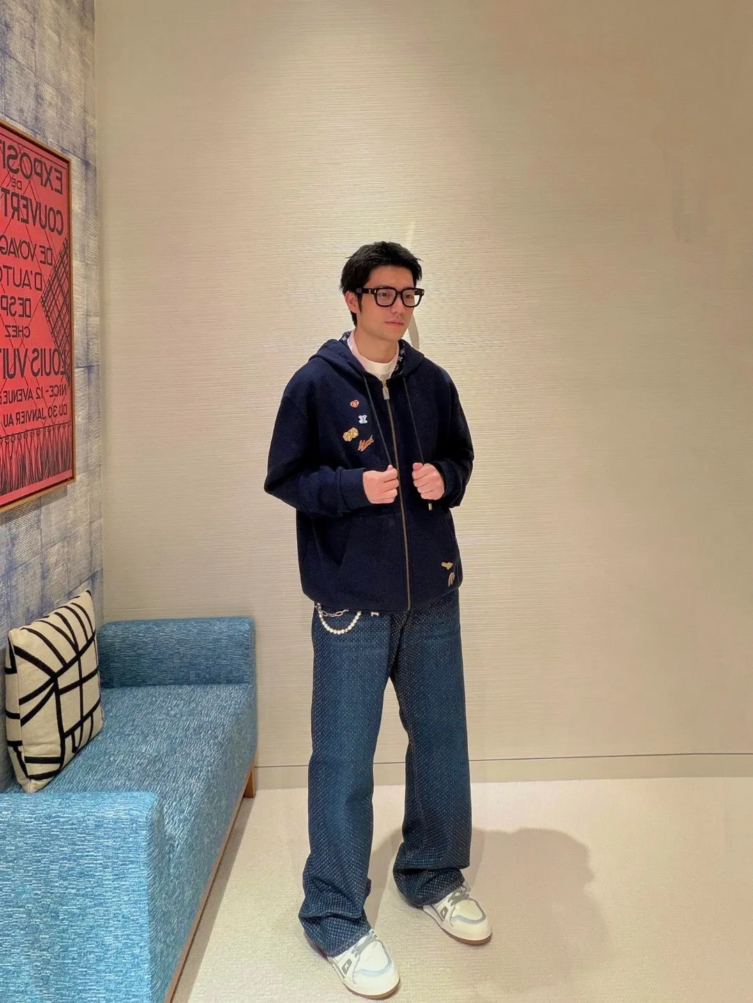 Louis Vuitton/Louis Vuitton Childlike Hardware CVD zipper hooded sweatshirt jacket